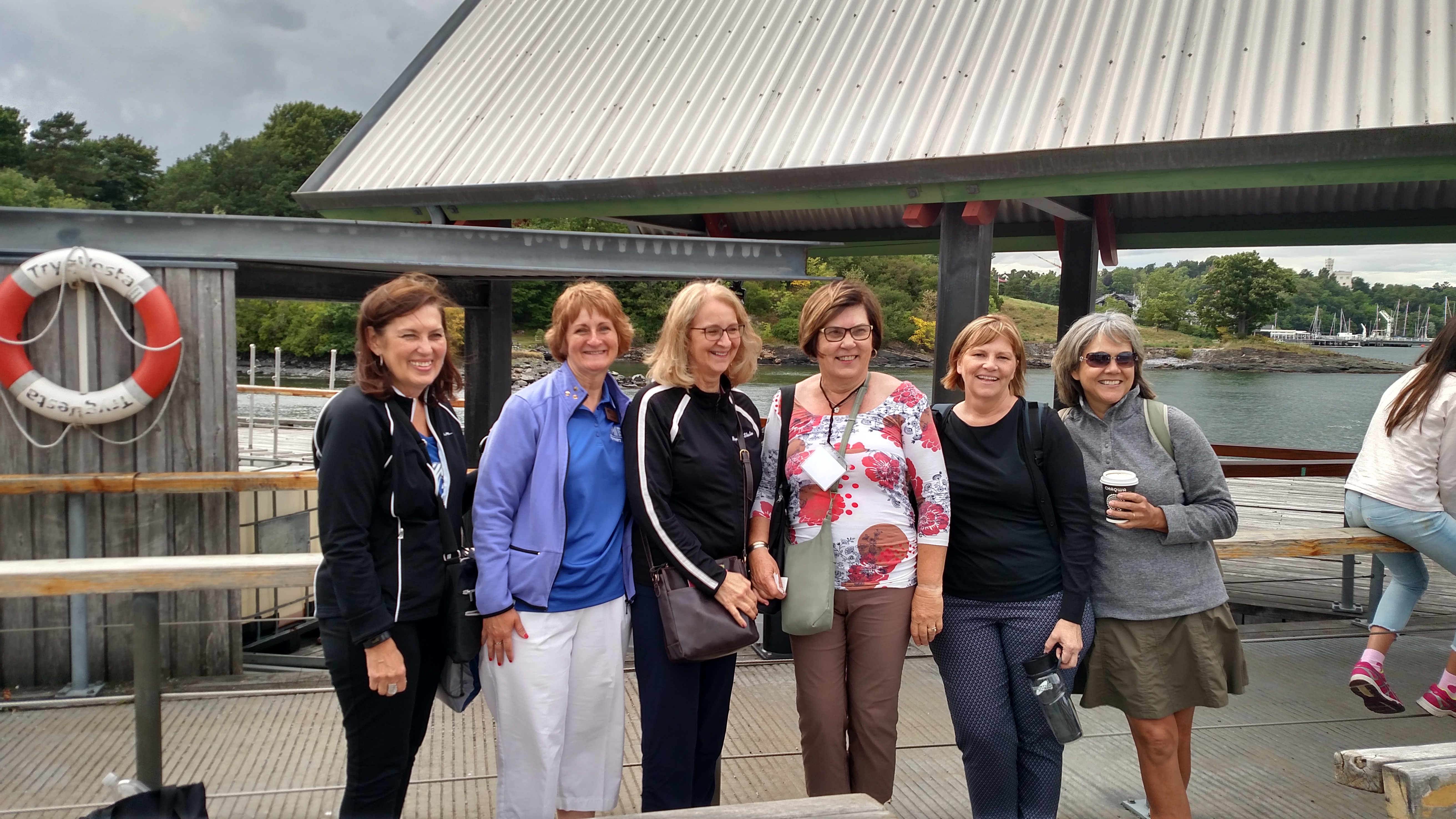 Lovely ladies waiting for the ferry.