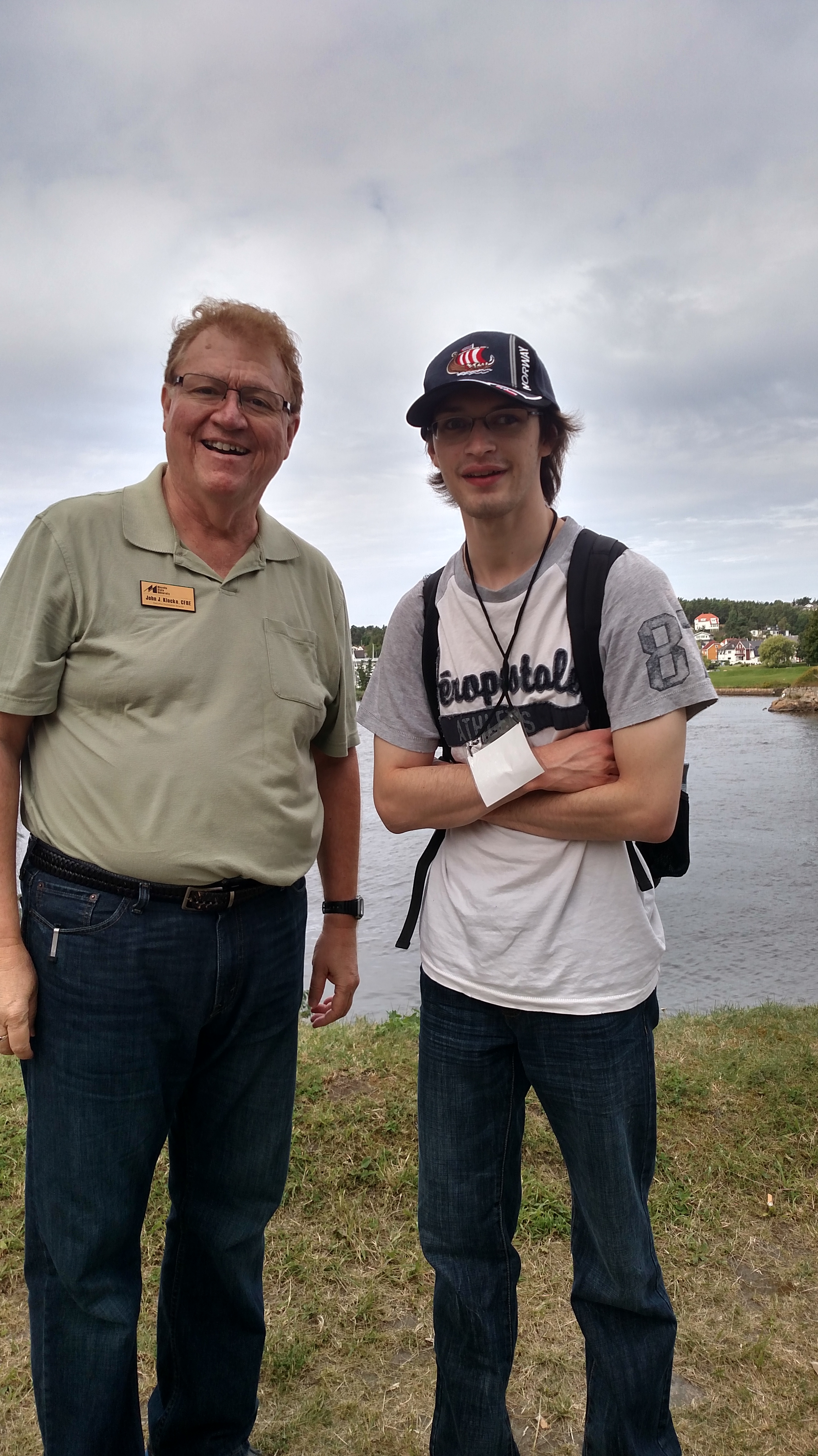 John Klocke (left) with Brett Bachmeier, the youngest member of the tour group.